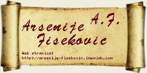 Arsenije Fišeković vizit kartica